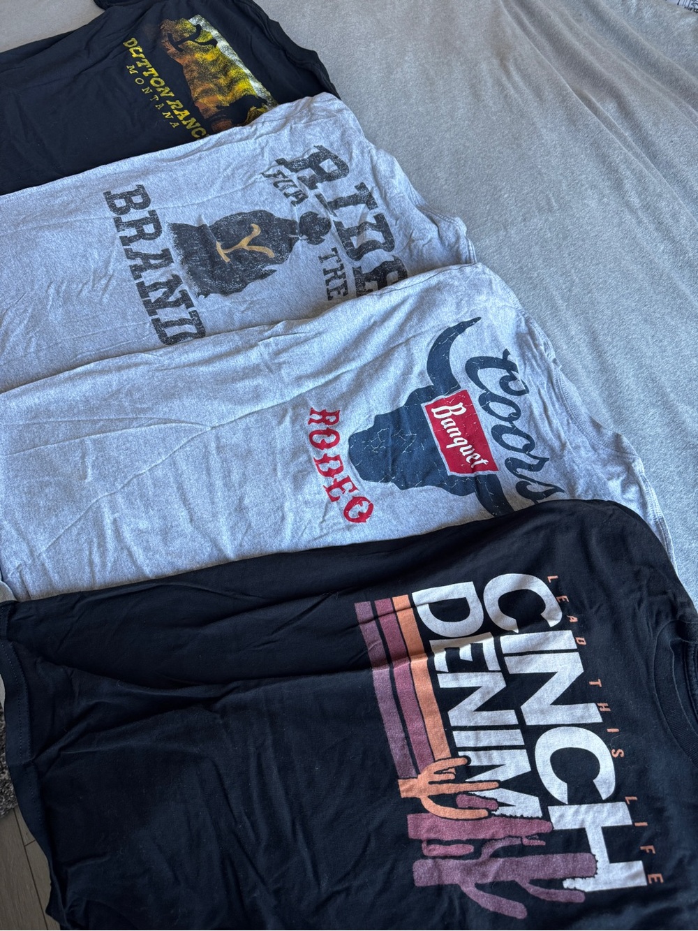 Men’s Country T Shirts Size M (Coors, Yellowstone, & Cinch)